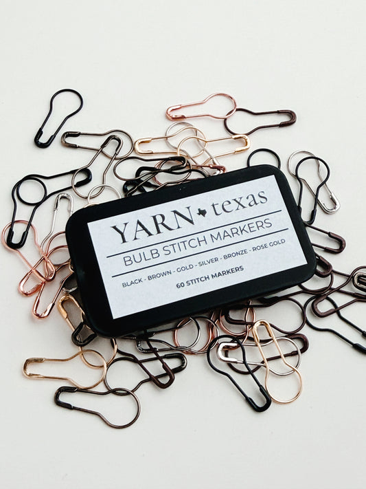 60-Piece Metal Bulb Stitch Markers for Knitting | Neutral Mix