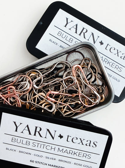 60-Piece Metal Bulb Stitch Markers for Knitting | Neutral Mix