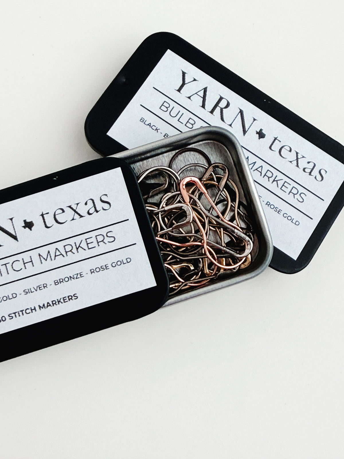 60-Piece Metal Bulb Stitch Markers for Knitting | Neutral Mix