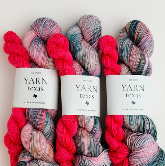 Prickled Pink | Prickly Pear Hand-Dyed Sock Yarn | Yarn Texas